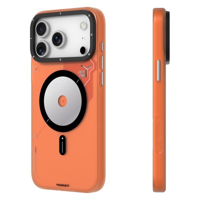 Apple iPhone 18 Pro Kılıf M-safe Şarj Özellikli Disk Desenli Youngkit Disc Battle Kapak - 5