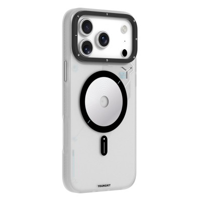 Apple iPhone 18 Pro Kılıf M-safe Şarj Özellikli Disk Desenli Youngkit Disc Battle Kapak - 9