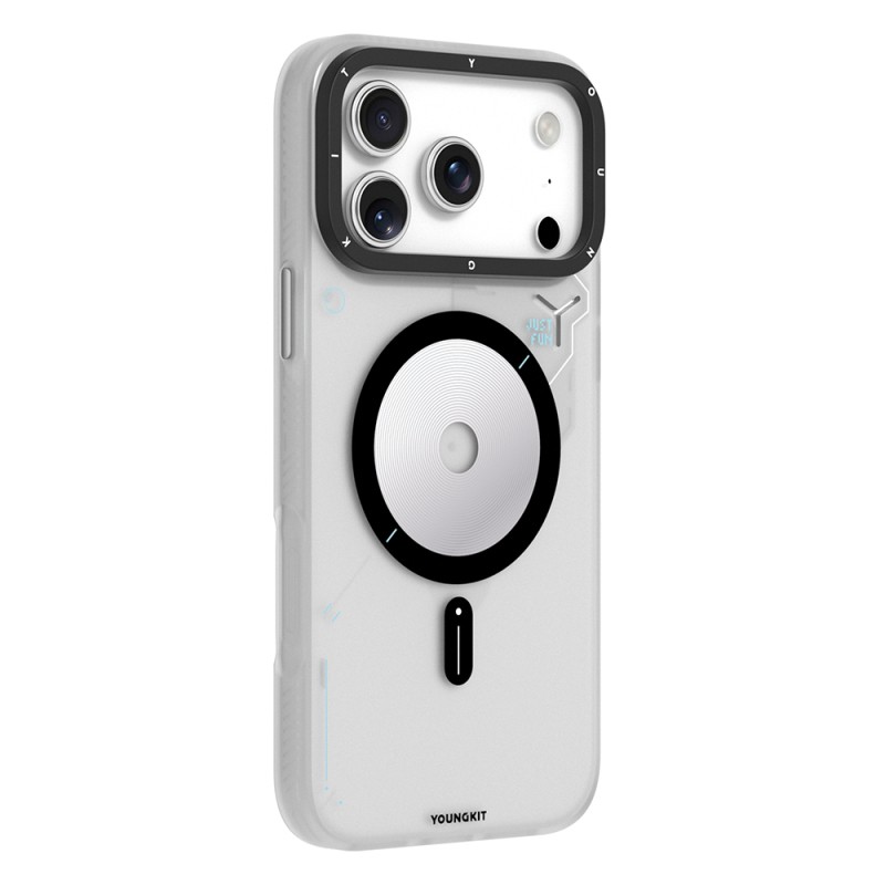 Apple iPhone 18 Pro Kılıf M-safe Şarj Özellikli Disk Desenli Youngkit Disc Battle Kapak - 9