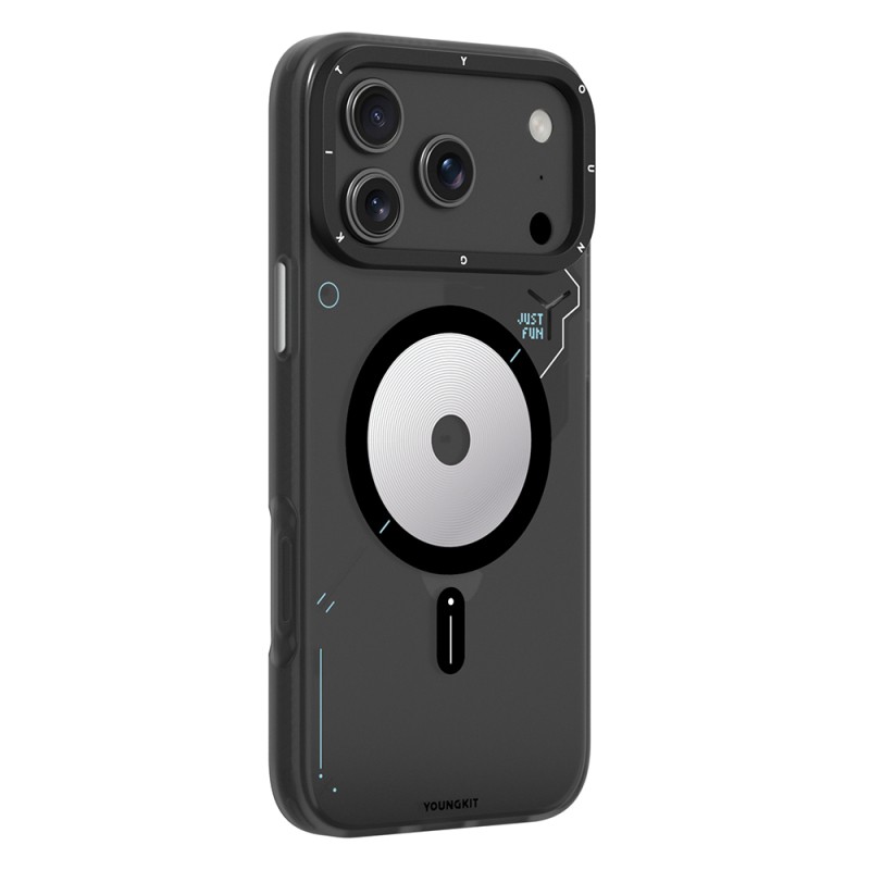 Apple iPhone 18 Pro Kılıf M-safe Şarj Özellikli Disk Desenli Youngkit Disc Battle Kapak - 7