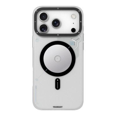Apple iPhone 18 Pro Kılıf M-safe Şarj Özellikli Disk Desenli Youngkit Disc Battle Kapak - 3
