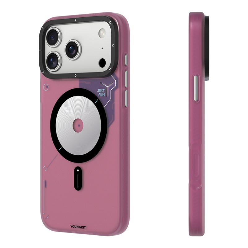 Apple iPhone 18 Pro Kılıf M-safe Şarj Özellikli Disk Desenli Youngkit Disc Battle Kapak - 17