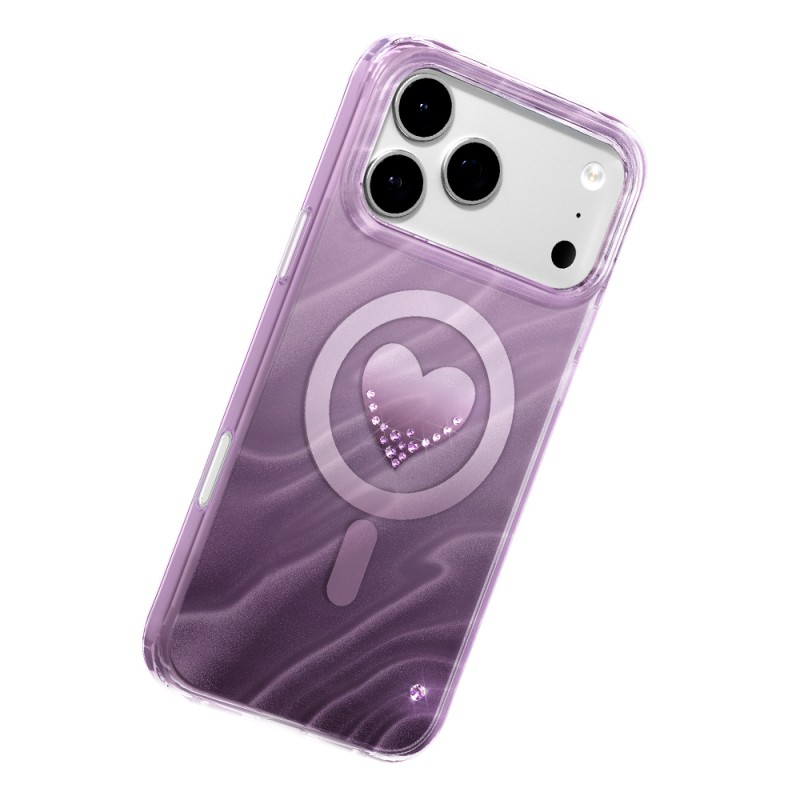 Apple iPhone 18 Pro Kılıf M-Safe Şarj Özellikli Orjinal Swarovski Taşlı Zore Paris Rovix Sert PC Kapak - 22
