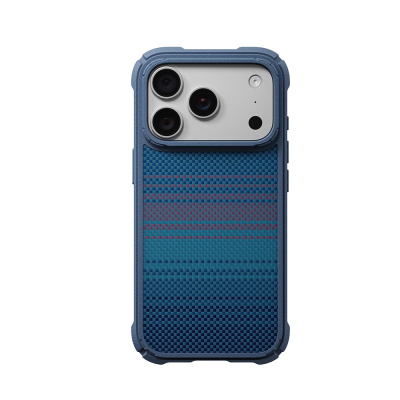 Apple iPhone 18 Pro Kılıf M-safe Şarj Özellikli Pitaka Tactile Woven Sunset-Moonrise Aramid Serisi Cairn Kapak - Pitaka