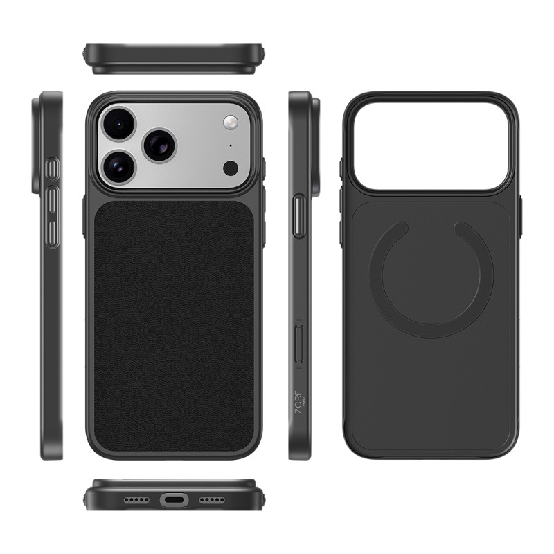 Apple iPhone 18 Pro Kılıf M-Safe Şarj Özellikli PU Zore Paris Trexo Sert PC Kapak - 12
