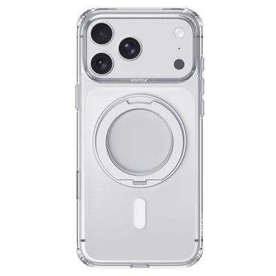 Apple iPhone 18 Pro Kılıf M-safe Şarj Özellikli Raptic Air Stand Serisi Aynalı Arka Yüzey Standlı Kapak - Raptic