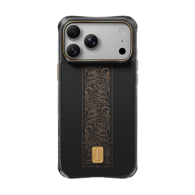 Apple iPhone 18 Pro Kılıf M-safe Şarj Özellikli Raptic Aramid Dual Rise Serisi 24 Ayar Altın Kaplamalı Karbon Kapak - Raptic