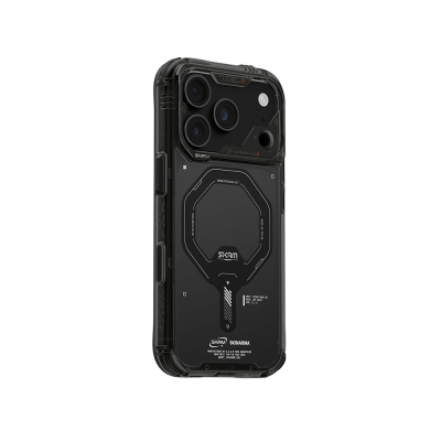 Apple iPhone 18 Pro Kılıf M-safe Şarj Özellikli Şeffaf Airbag Tasarımlı Skinarma Saido Mag-Charge Kapak - Skinarma