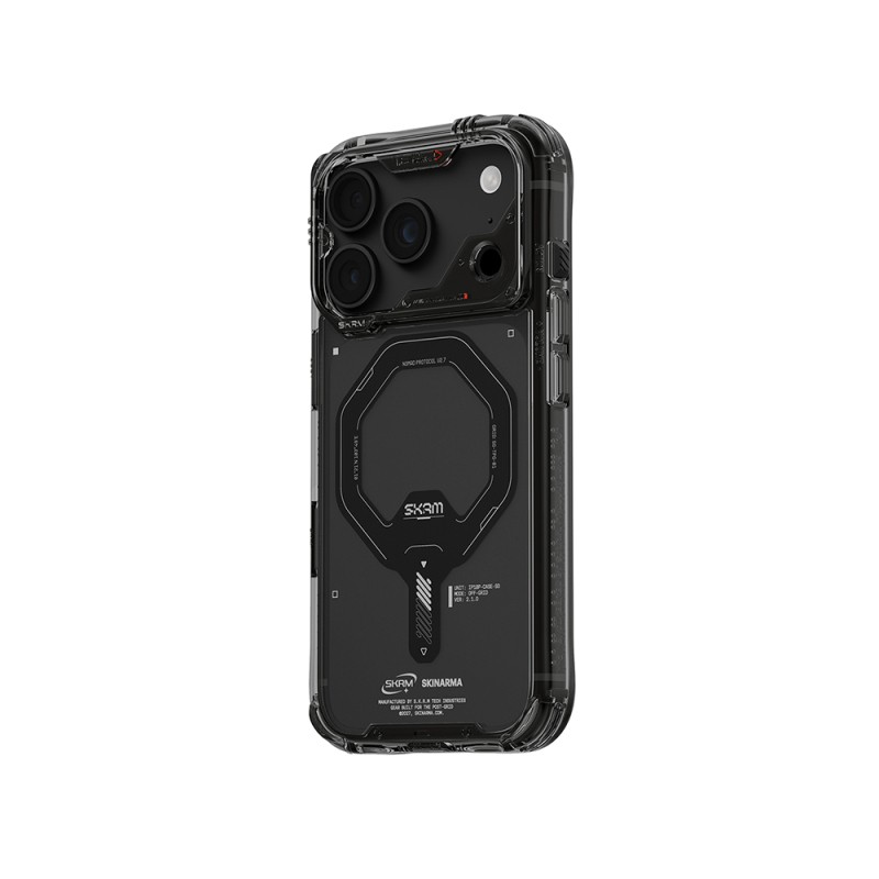 Apple iPhone 18 Pro Kılıf M-safe Şarj Özellikli Şeffaf Airbag Tasarımlı Skinarma Saido Mag-Charge Kapak - 5