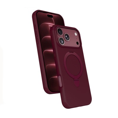 Apple iPhone 18 Pro Kılıf M-safe Şarj Özellikli Standlı Zore Samara Kapak - Zore