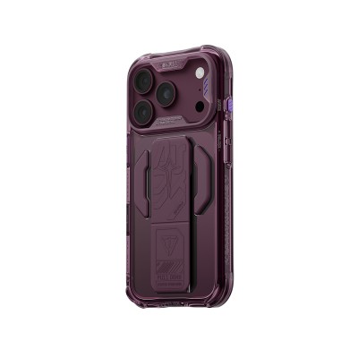 Apple iPhone 18 Pro Kılıf M-safe Şarj Özellikli Teknoloji Desenli Skinarma Helio CE Mag Charge Standlı Kapak - 6