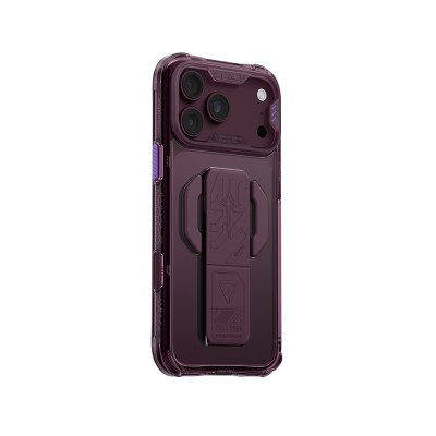 Apple iPhone 18 Pro Kılıf M-safe Şarj Özellikli Teknoloji Desenli Skinarma Helio CE Mag Charge Standlı Kapak - 8