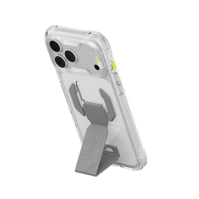 Apple iPhone 18 Pro Kılıf M-safe Şarj Özellikli Teknoloji Desenli Skinarma Helio CE Mag Charge Standlı Kapak - 12