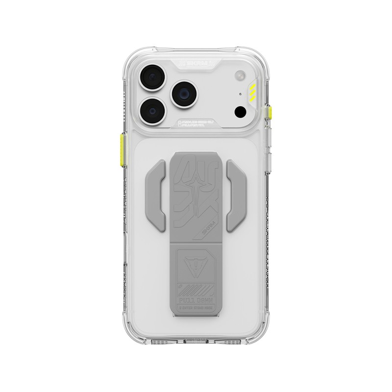 Apple iPhone 18 Pro Kılıf M-safe Şarj Özellikli Teknoloji Desenli Skinarma Helio CE Mag Charge Standlı Kapak - 18