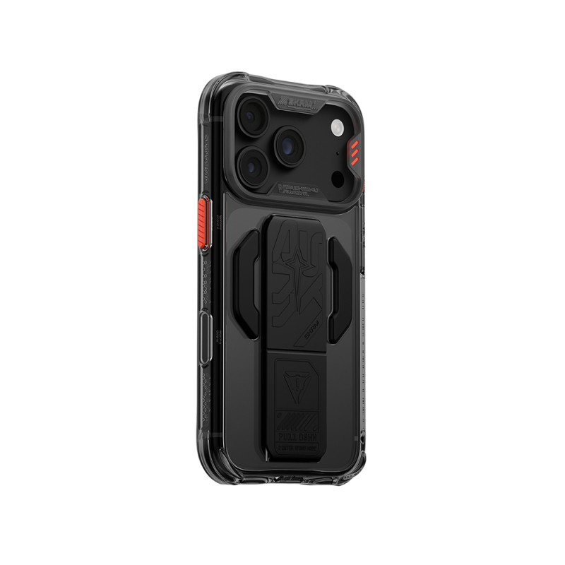 Apple iPhone 18 Pro Kılıf M-safe Şarj Özellikli Teknoloji Desenli Skinarma Helio CE Mag Charge Standlı Kapak - 21