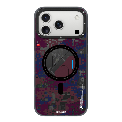 Apple iPhone 18 Pro Kılıf M-Safe Şarj Özellikli Youngkit Camouflage Sykell Serisi Kapak - Youngkit