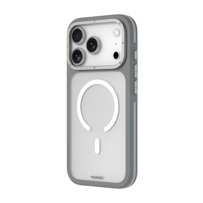 Apple iPhone 18 Pro Kılıf M-safe Şarj Özellikli Youngkit Rock Sand Serisi Kapak - 15