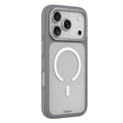 Apple iPhone 18 Pro Kılıf M-safe Şarj Özellikli Youngkit Rock Sand Serisi Kapak - 2