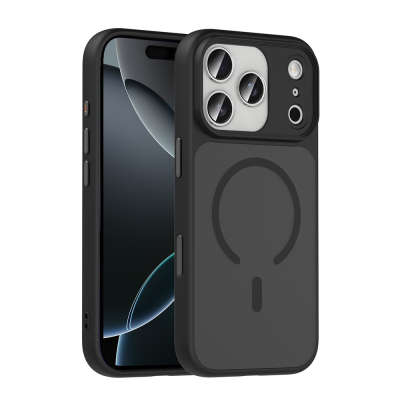 Apple iPhone 18 Pro Kılıf Mat Arka Yüzey Wireless Şarj Özellikli Zore Flet M-safe Kapak - Zore