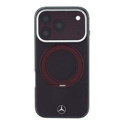 Apple iPhone 18 Pro Kılıf Mercedes Benz Orjinal Lisanslı M-safe Şarj Özellikli 360 Derece Dönebilen Standlı Metal Logolu Sert PC Kapak - 3