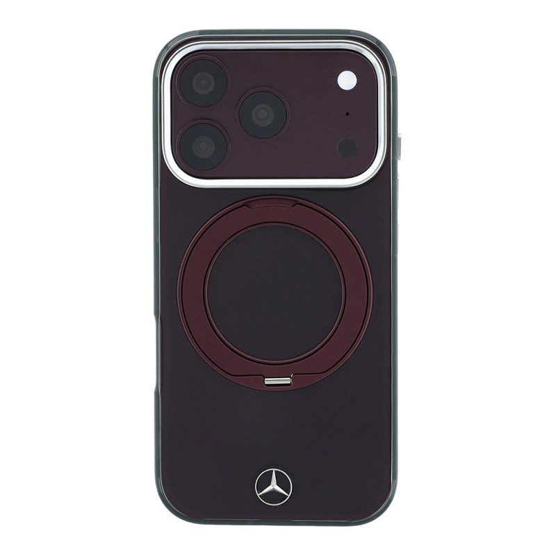 Apple iPhone 18 Pro Kılıf Mercedes Benz Orjinal Lisanslı M-safe Şarj Özellikli 360 Derece Dönebilen Standlı Metal Logolu Sert PC Kapak - 3