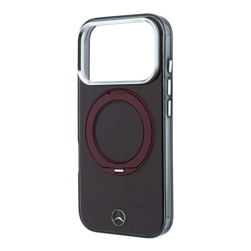Apple iPhone 18 Pro Kılıf Mercedes Benz Orjinal Lisanslı M-safe Şarj Özellikli 360 Derece Dönebilen Standlı Metal Logolu Sert PC Kapak - 6