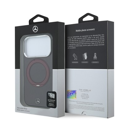 Apple iPhone 18 Pro Kılıf Mercedes Benz Orjinal Lisanslı M-safe Şarj Özellikli 360 Derece Dönebilen Standlı Metal Logolu Sert PC Kapak - 8
