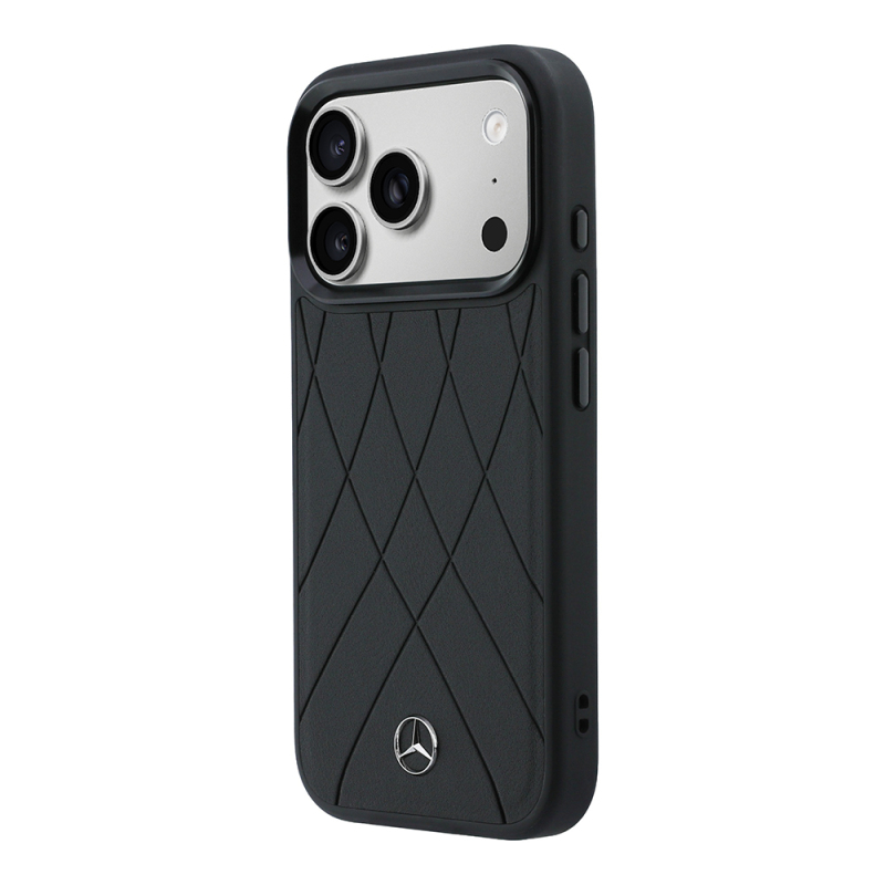 Apple iPhone 18 Pro Kılıf Mercedes Benz Orjinal Lisanslı M-safe Şarj Özellikli 3D Metal Logolu Crossed Lines Kapak - 10