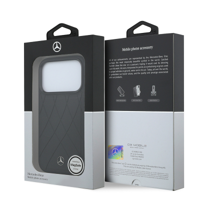 Apple iPhone 18 Pro Kılıf Mercedes Benz Orjinal Lisanslı M-safe Şarj Özellikli 3D Metal Logolu Crossed Lines Kapak - 16