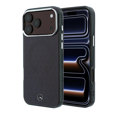 Apple iPhone 18 Pro Kılıf Mercedes Benz Orjinal Lisanslı M-safe Şarj Özellikli Çift Katmanlı Yıldız Desenli Sert PC Kapak - Mercedes Benz