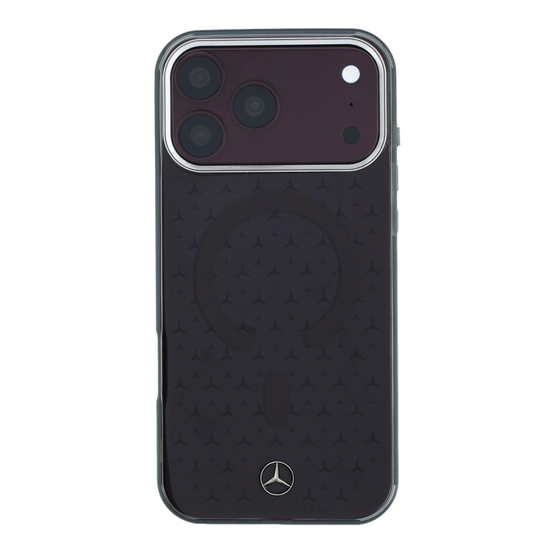 Apple iPhone 18 Pro Kılıf Mercedes Benz Orjinal Lisanslı M-safe Şarj Özellikli Çift Katmanlı Yıldız Desenli Sert PC Kapak - 2