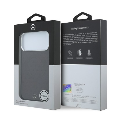 Apple iPhone 18 Pro Kılıf Mercedes Benz Orjinal Lisanslı M-safe Şarj Özellikli Çift Katmanlı Yıldız Desenli Sert PC Kapak - 7