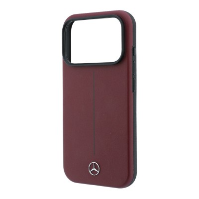 Apple iPhone 18 Pro Kılıf Mercedes Benz Orjinal Lisanslı M-safe Şarj Özellikli Metal Yıldız Logolu Çizgili Deri Kapak - 6