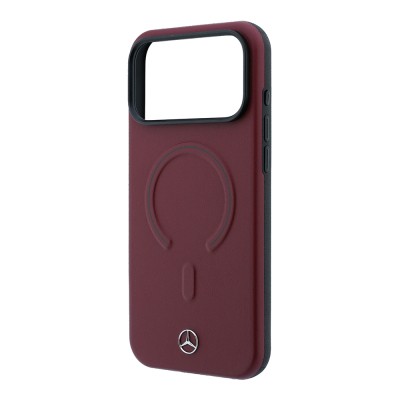 Apple iPhone 18 Pro Kılıf Mercedes Benz Orjinal Lisanslı M-safe Şarj Özellikli Metal Yıldız Logolu Kabartmalı Deri Kapak - 14