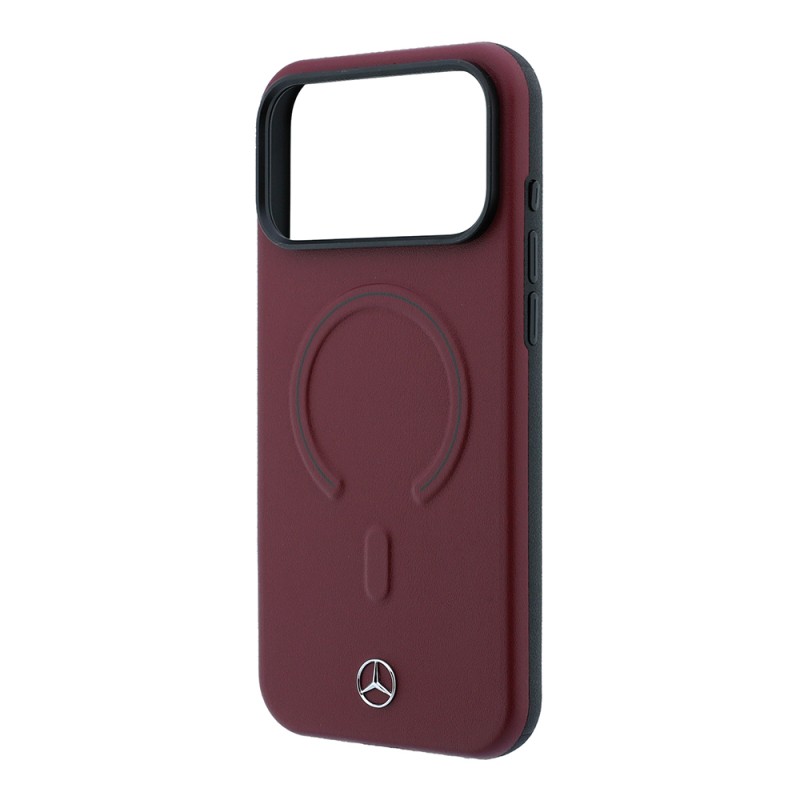 Apple iPhone 18 Pro Kılıf Mercedes Benz Orjinal Lisanslı M-safe Şarj Özellikli Metal Yıldız Logolu Kabartmalı Deri Kapak - 14