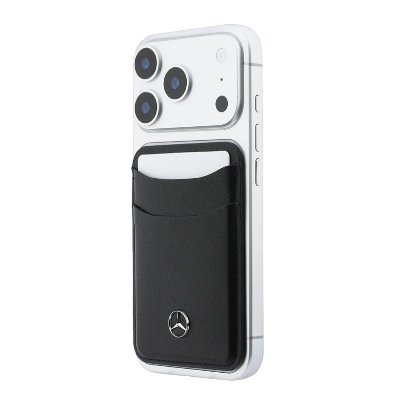 Apple iPhone 18 Pro Kılıf Mercedes Benz Orjinal Lisanslı M-safe Şarj Özellikli PU Deri 3D Metal Logolu Kartlıklı Kapak - 10
