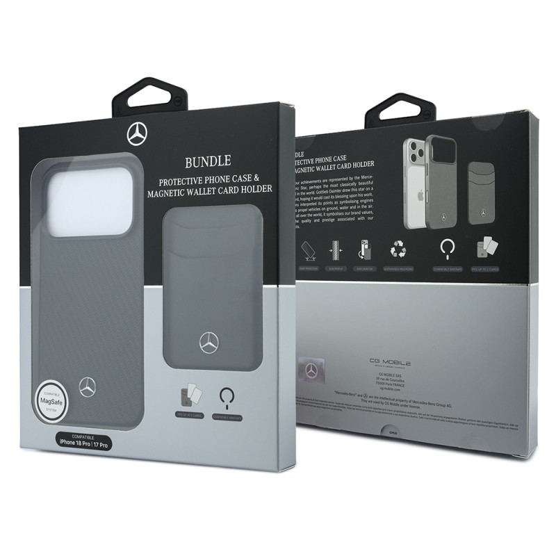 Apple iPhone 18 Pro Kılıf Mercedes Benz Orjinal Lisanslı M-safe Şarj Özellikli PU Deri 3D Metal Logolu Kartlıklı Kapak - 15