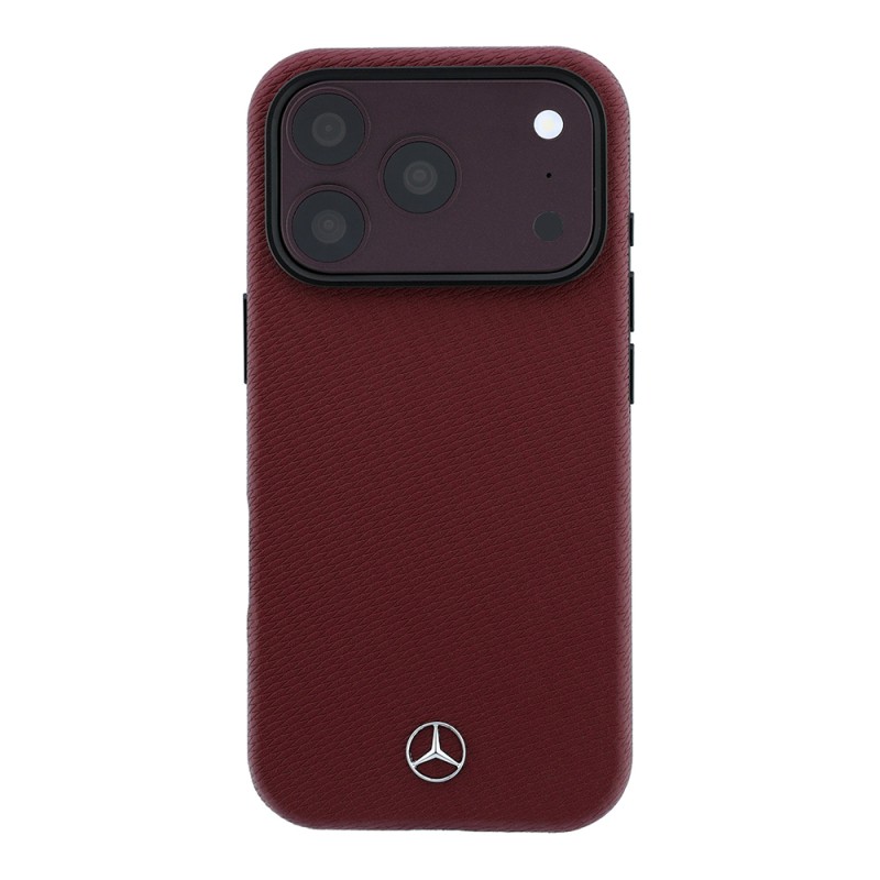 Apple iPhone 18 Pro Kılıf Mercedes Benz Orjinal Lisanslı M-safe Şarj Özellikli PU Deri 3D Metal Logolu Kartlıklı Kapak - 18