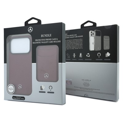 Apple iPhone 18 Pro Kılıf Mercedes Benz Orjinal Lisanslı M-safe Şarj Özellikli PU Deri 3D Metal Logolu Kartlıklı Kapak - 28