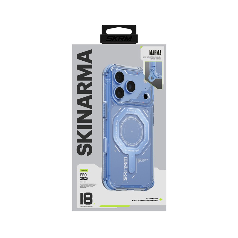 Apple iPhone 18 Pro Kılıf SkinArma M-safe Şarj Özellikli Airbag Tasarımlı Magma Kapak - 8