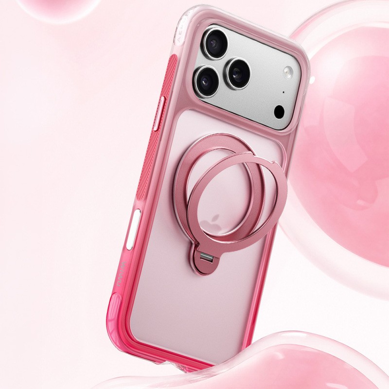 Apple iPhone 18 Pro Kılıf Wiwu AS-204 AeroShield Aurora Ultra Serisi M-safe Şarj Özellikli Airbag Tasarımlı Standlı Kapak - 9