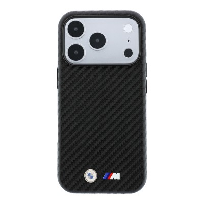 Apple iPhone 18 Pro Max Case BMW Original Licensed M-safe Charging Enabled Carbon Fiber Design and Metal Logo PU Leather Cover - 14