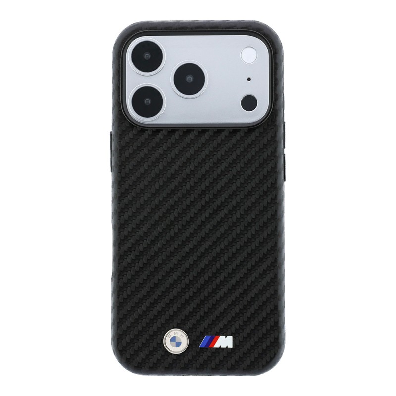 Apple iPhone 18 Pro Max Case BMW Original Licensed M-safe Charging Enabled Carbon Fiber Design and Metal Logo PU Leather Cover - 14