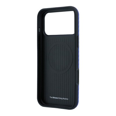 Apple iPhone 18 Pro Max Case BMW Original Licensed M-safe Charging Enabled Carbon Fiber Design and Metal Logo PU Leather Cover - 32