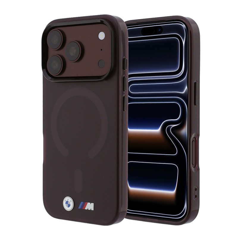Apple iPhone 18 Pro Max Case BMW Original Licensed M-safe Charging Enabled Metal Button Design Frosted IML Printed Cover - 9