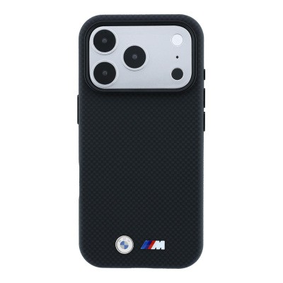 Apple iPhone 18 Pro Max Case BMW Original Licensed M-safe Charging Enabled Metal Logo Carbon Fiber Kevlar Cover - 3