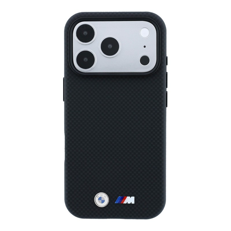 Apple iPhone 18 Pro Max Case BMW Original Licensed M-safe Charging Enabled Metal Logo Carbon Fiber Kevlar Cover - 3