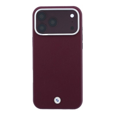 Apple iPhone 18 Pro Max Case BMW Original Licensed M-safe Charging Enabled Metal Logo Embossed Quilted Leather Cover - 3