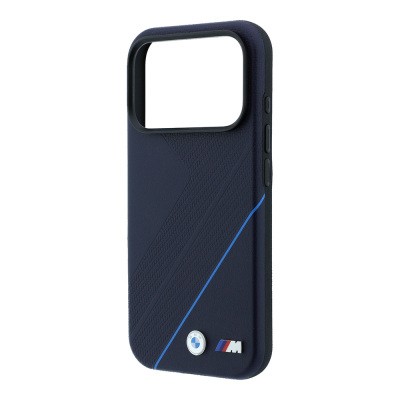 Apple iPhone 18 Pro Max Case – Genuine Licensed BMW M-Safe (MagSafe Compatible) – Blue-Striped Cover with M Logo and Tire-Track Pattern - 6