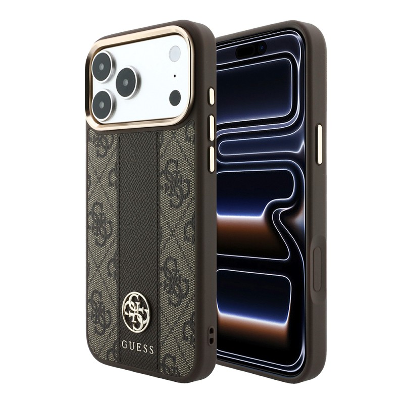 Apple iPhone 18 Pro Max Case – Genuine Licensed Guess – Leather with 4G Pattern, Stripe, and Logo – MagSafe Charging Compatible - 2